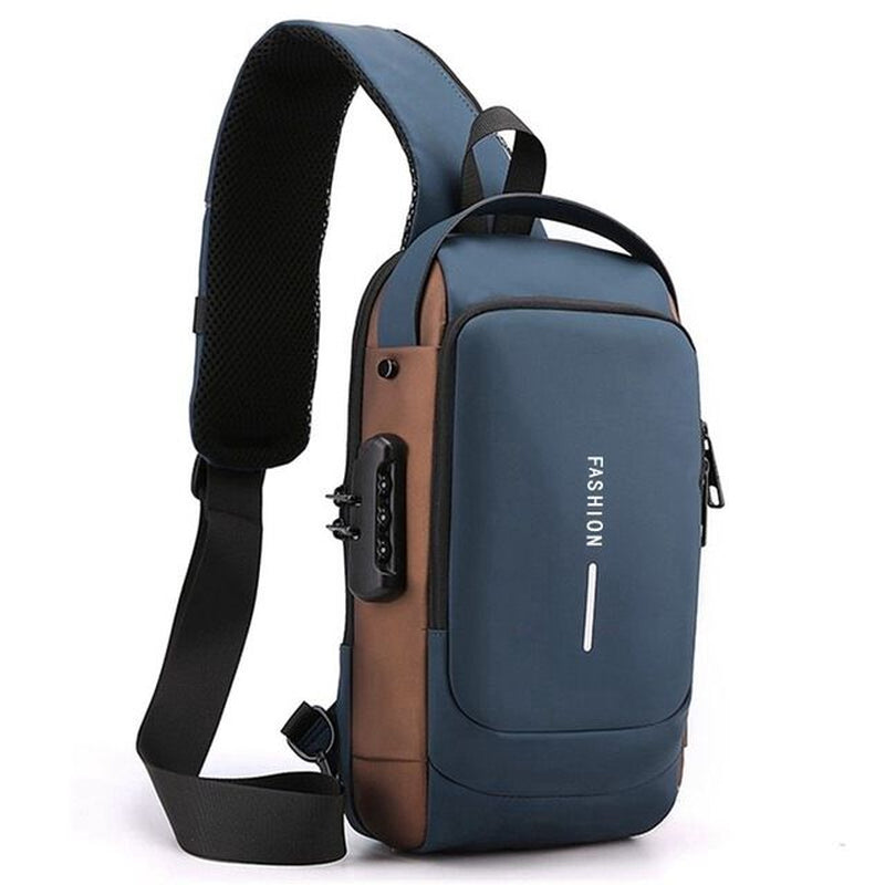 Men'S Multifunction Anti-Theft USB Shoulder Bag Man Crossbody Cross Body Travel Sling Chest Bags Pack Messenger Pack for Male